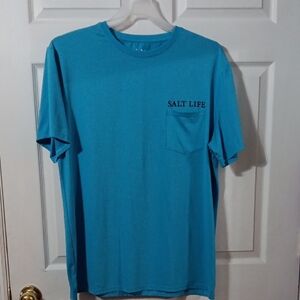 Salt Life Blue Short Sleeve Tee Vibrant Crew Neck
